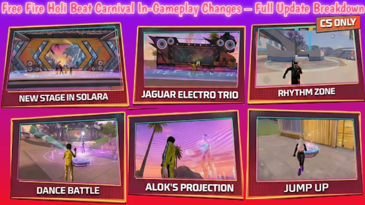 Free Fire Holi Beat Carnival In-Gameplay Changes – Full Update Breakdown