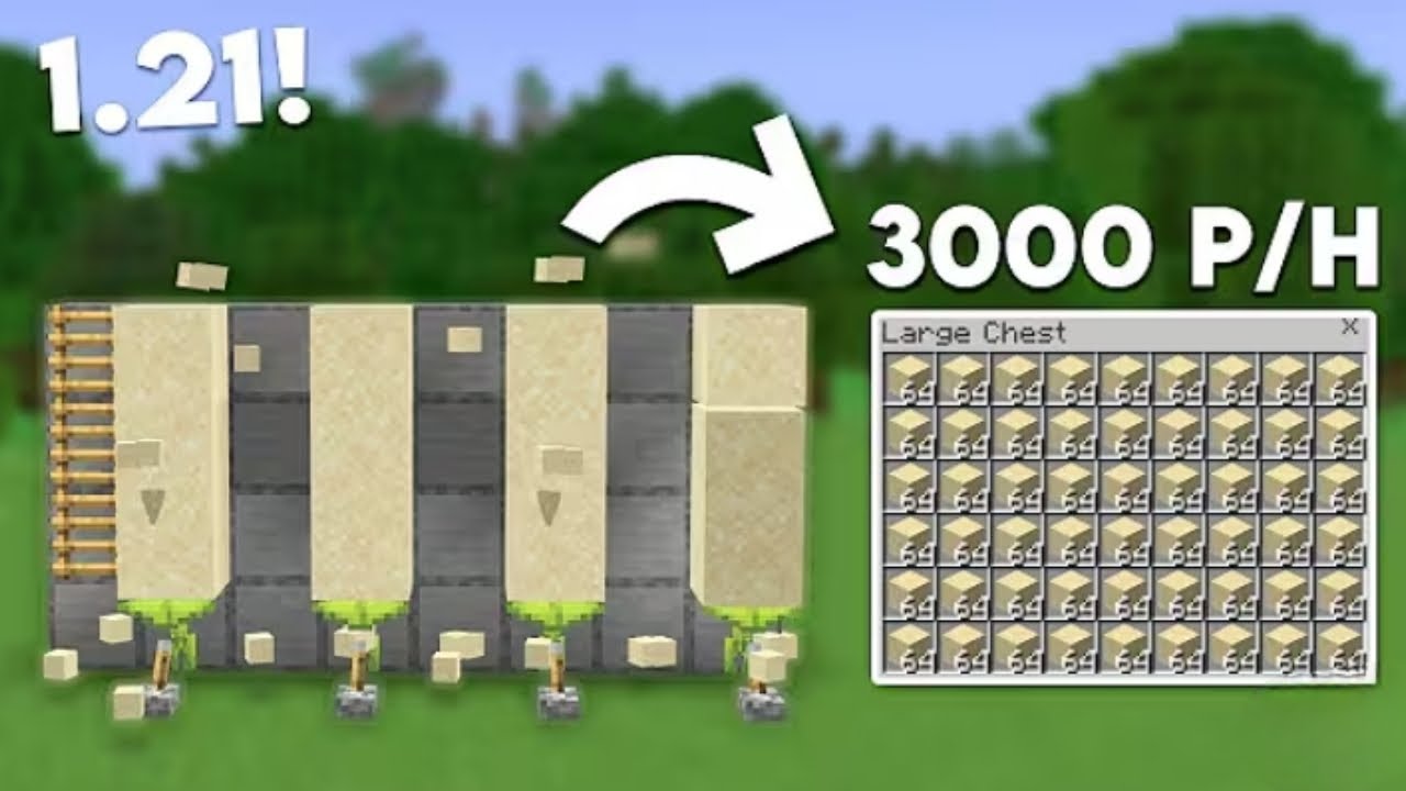 Minecraft EASY Sand Farm in Bedrock 1.21 (MCPE/Xbox/PS4/Nintendo Switch/Windows10)