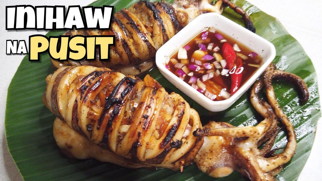 INIHAW NA PUSIT (GRILLED STUFFED SQUID) RECIPE
