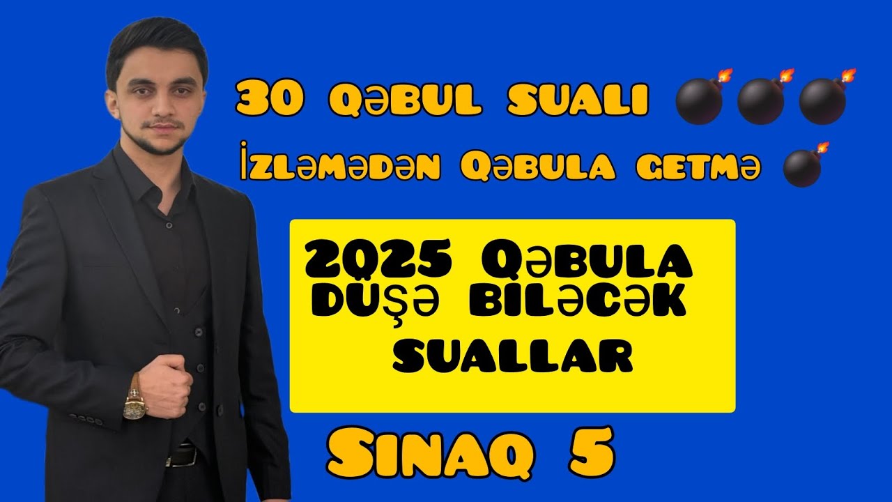 Biologiya 2025 Qəbula hazırlıq  Sınaq 5 💣💣💣 ( 30 qəbula düşə biləcək anatomiya sualı)
