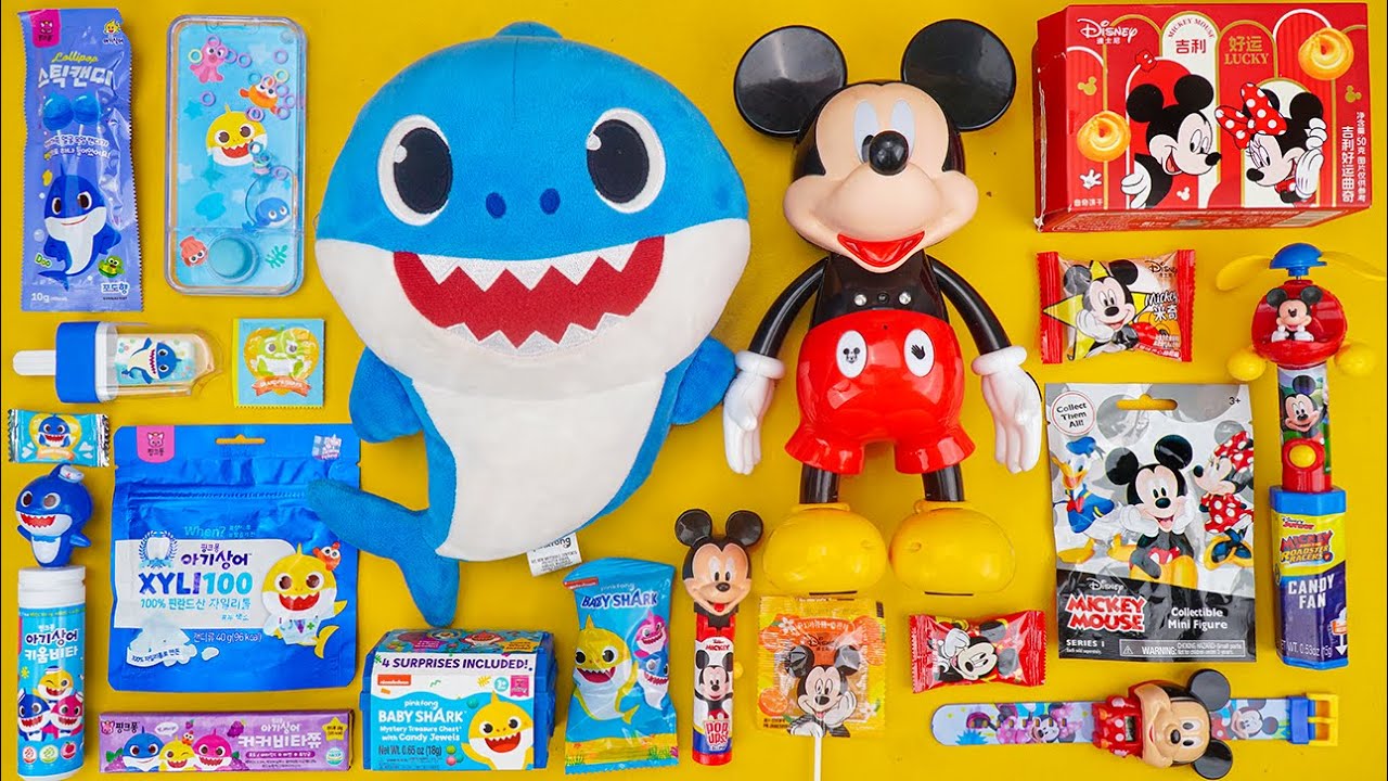 💥Funny💥 Candy ASMR💙Satisfying Baby Shark & Mickey Mouse Video 🍬Surprise Box Sweets and Toys unboxing