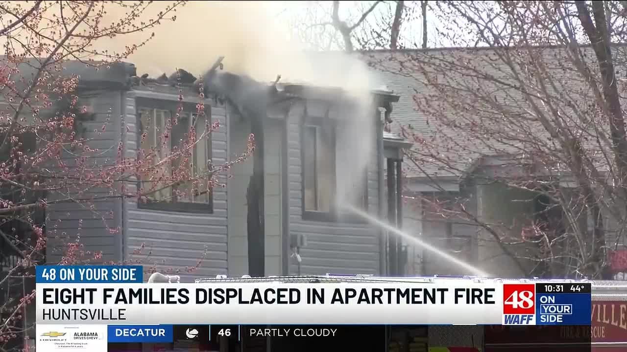 Multiple displaced following fire at Huntsville apartment complex