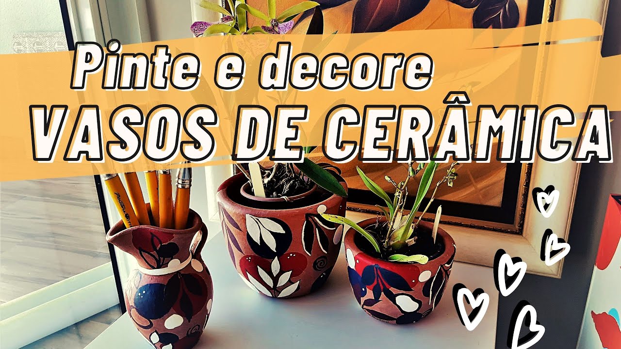 PINTURA ORGÂNICA E CRIATIVA EM VASOS DE CERÂMICA | Como fazer - Lab de Ideias