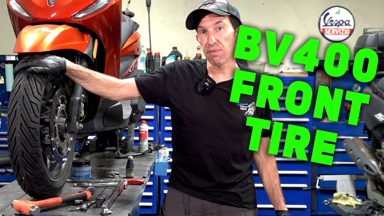 How to Change the Front Tire on a Piaggio BV400