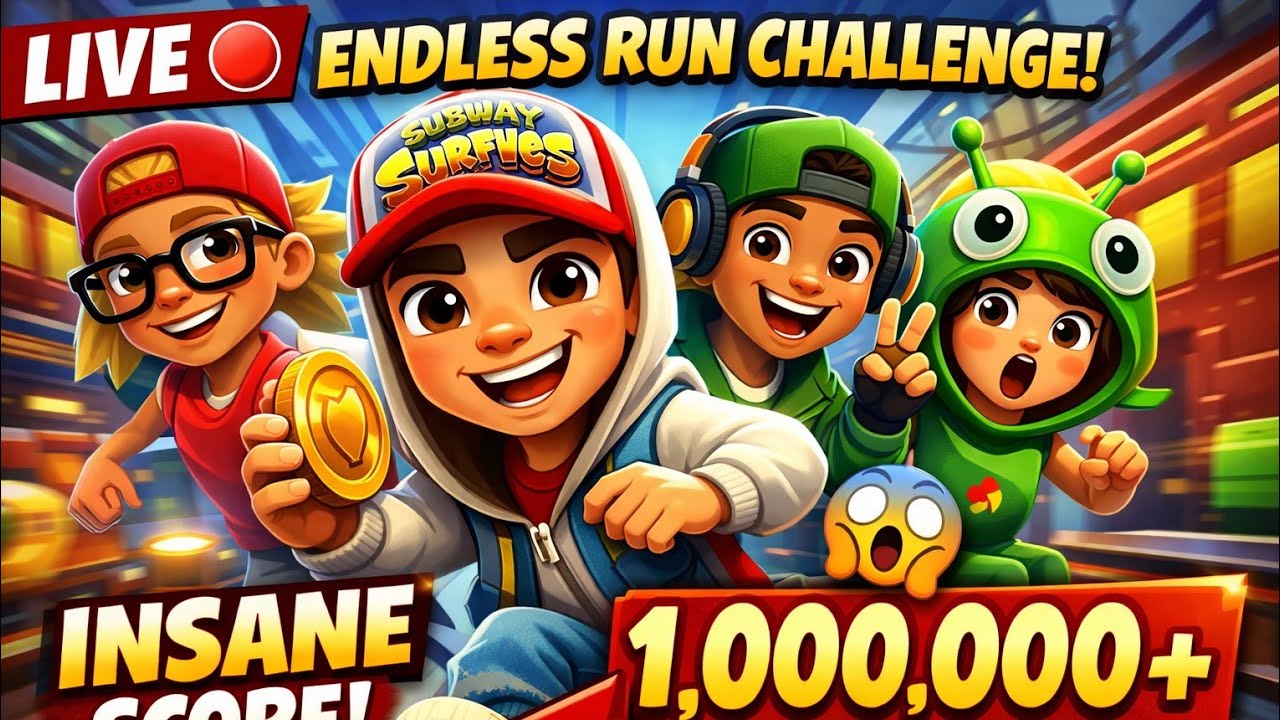 LIVE 🔴 Subway Surfers – Endless Run Challenge! How Far Can I Go?