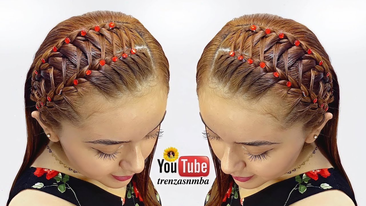hermoso peinado en trenza diadema fácil ❤️, peinado para niñas
