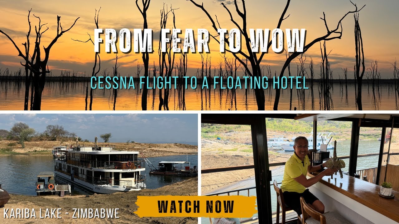 Ep.05 Flying Cessna to Kariba: Staying on a Luxury Cruise in Zimbabwe #africantour #kariba #travel