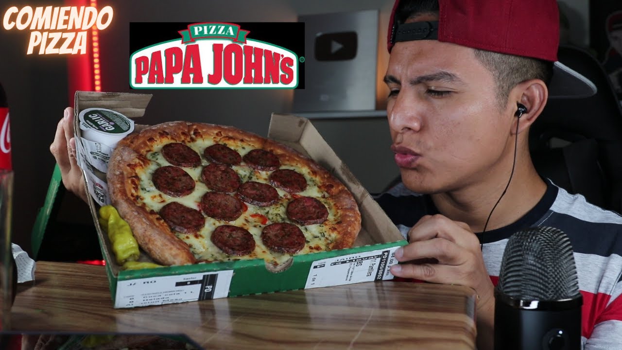 ASMR  Comiendo PIZZA PAPA JOHNS