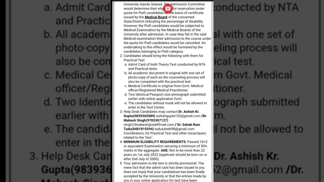 BHU BFA/BPA ADMIT CARD INSTRUCTIONS FOR PRACTICAL EXAMS| #bhu #bhu_counselling @BHUInfopedia