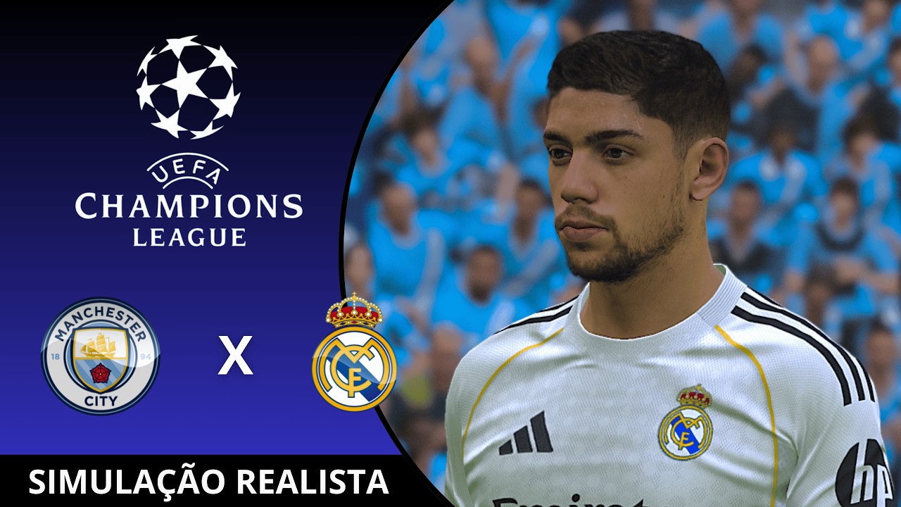 Manchester City vs Real Madrid | Champions League - Oitavas de Final | Simulação Realista de PES21