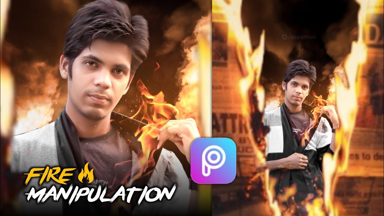 Fire Manipulation Viral Photo Editing 🔥|| PicsArt Creative DP Editing || AC EDITION