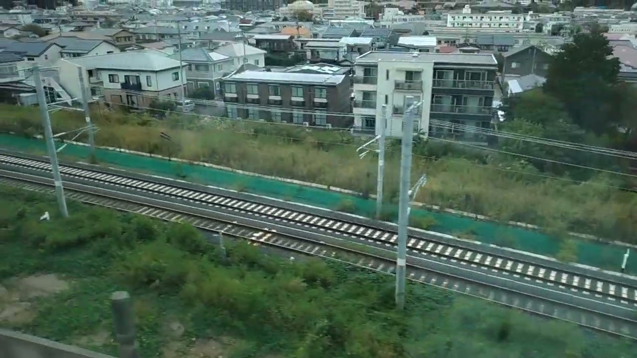 山形新幹線下りつばさ　福島発車後右側車窓 アプローチ線工事状況　2025/09/29