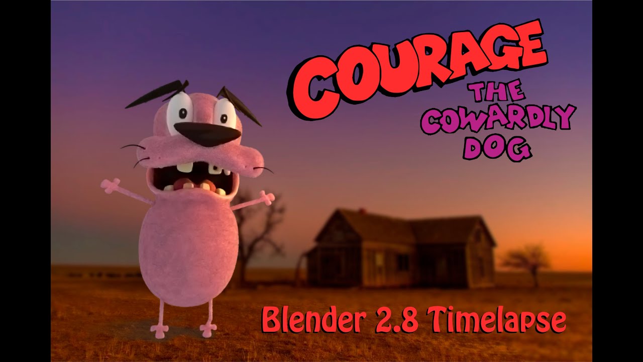 Blender 2.8 Timelapse: Courage the Cowardly Dog