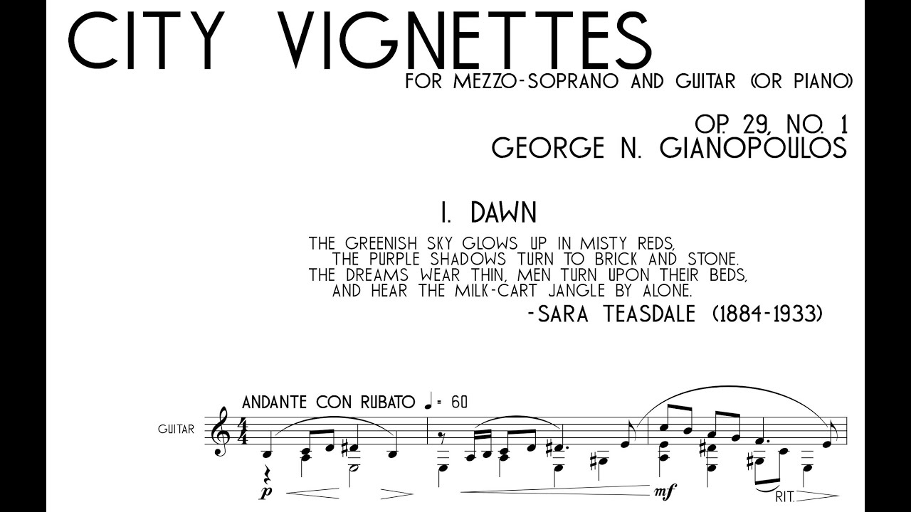 George N. Gianopoulos - City Vignettes [Guitar Only] (2013) [Score-Video]