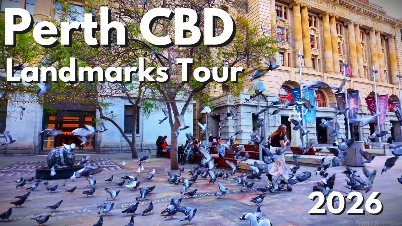 Perth CBD Landmarks Tour 2026 &mdash; Trinity Church, St George's Cathedral & Perth Underground (4K)
