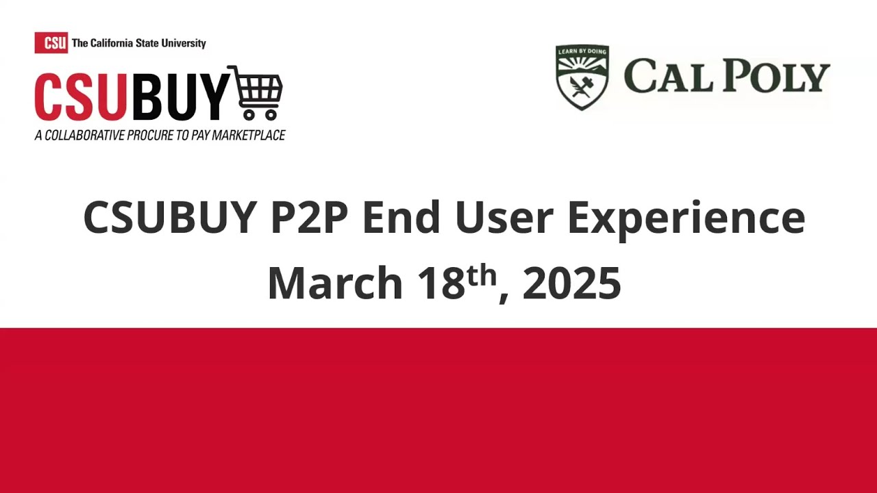 CSUBUY P2P Kick Off Demo: End User Experience