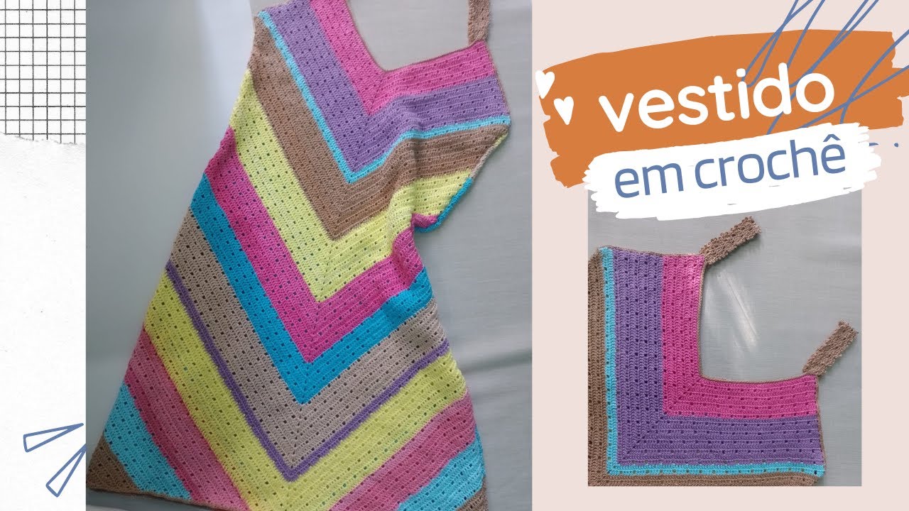 Vestido ou saída de praia em crochê, todos os tamanhos.