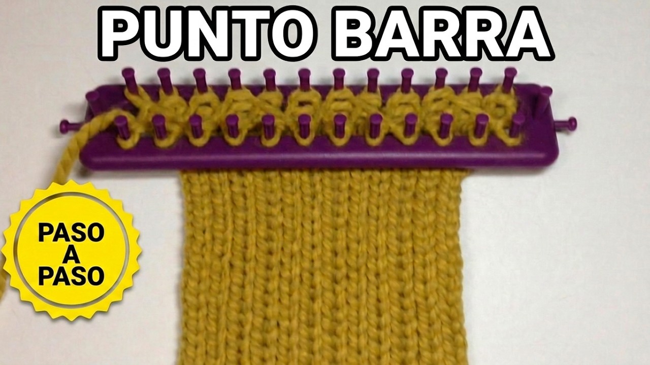 Como Tejer PUNTO BARRA en Telar Rectangular [Paso a paso]