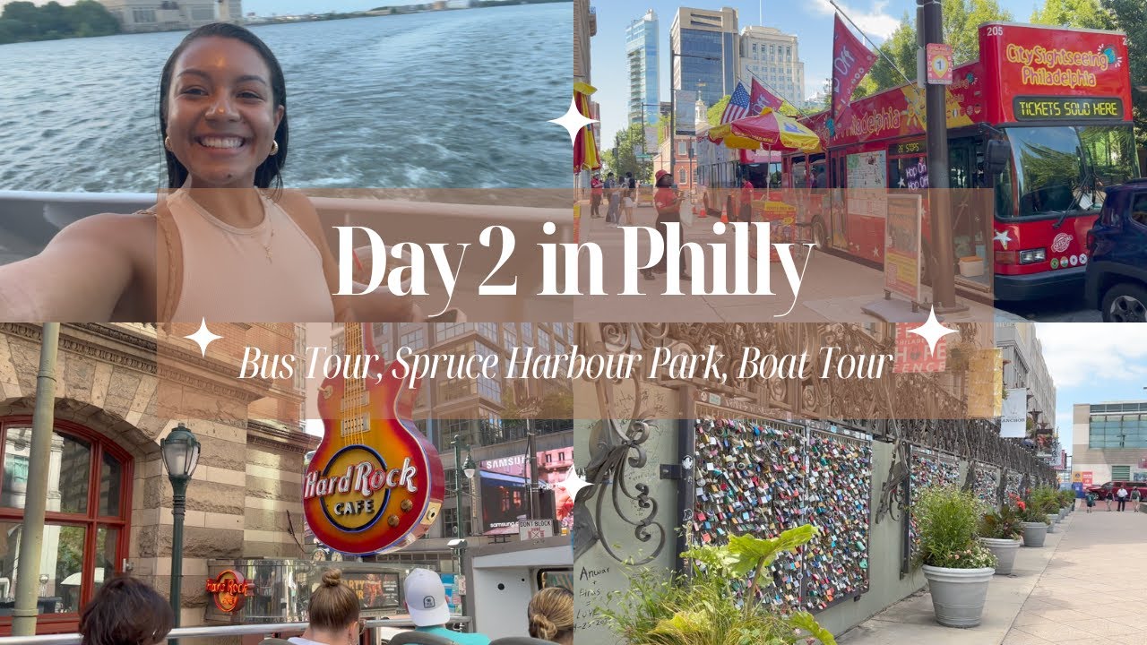 DAY 2 IN PHILLY VLOG | Hop-on, Hop-off Bus tour, Spruce Street Harbour Park, & Boat Tour!