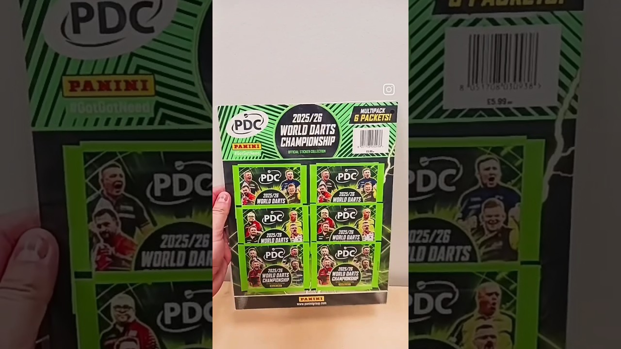 Распаковка мультипаков: коллекция наклеек Panini PDC Чемпионата мира по дартсу 2025/26 #panini #pdc