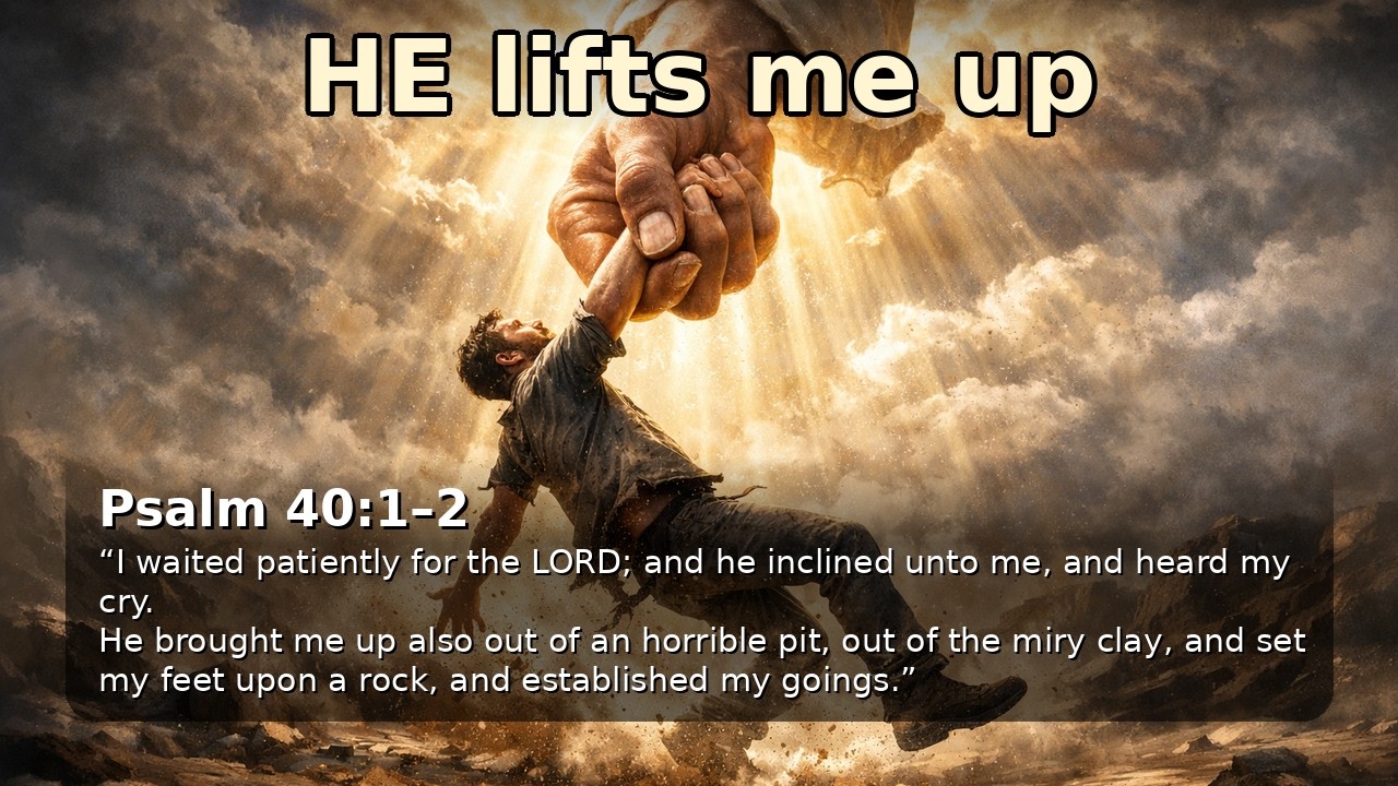 HE lifts me up