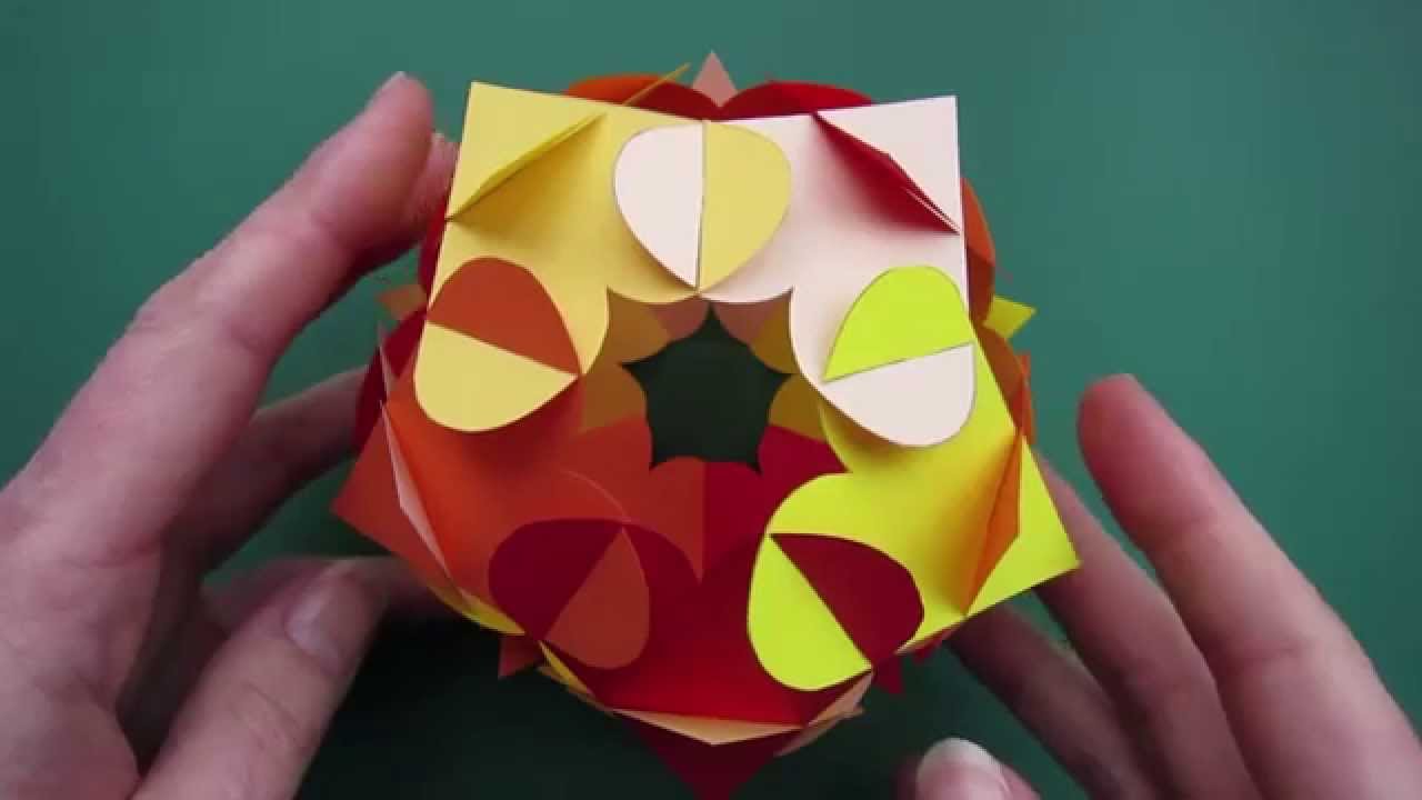kusudama - sliceform - heart globe - tutorial - dutchpapergirl