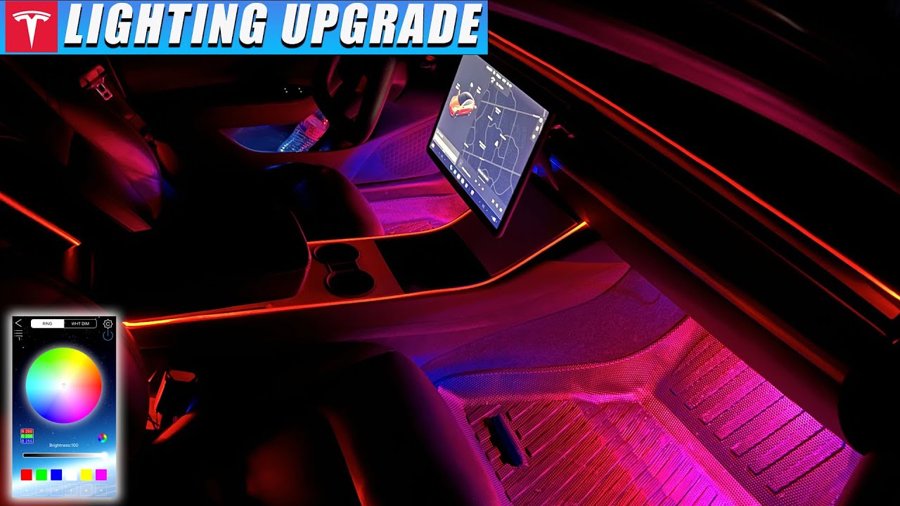 Tesla Model 3/Y COMPLETE Ambient Lighting Upgrade - HUGE Difference (Dash + Footwell + Seats) 2022