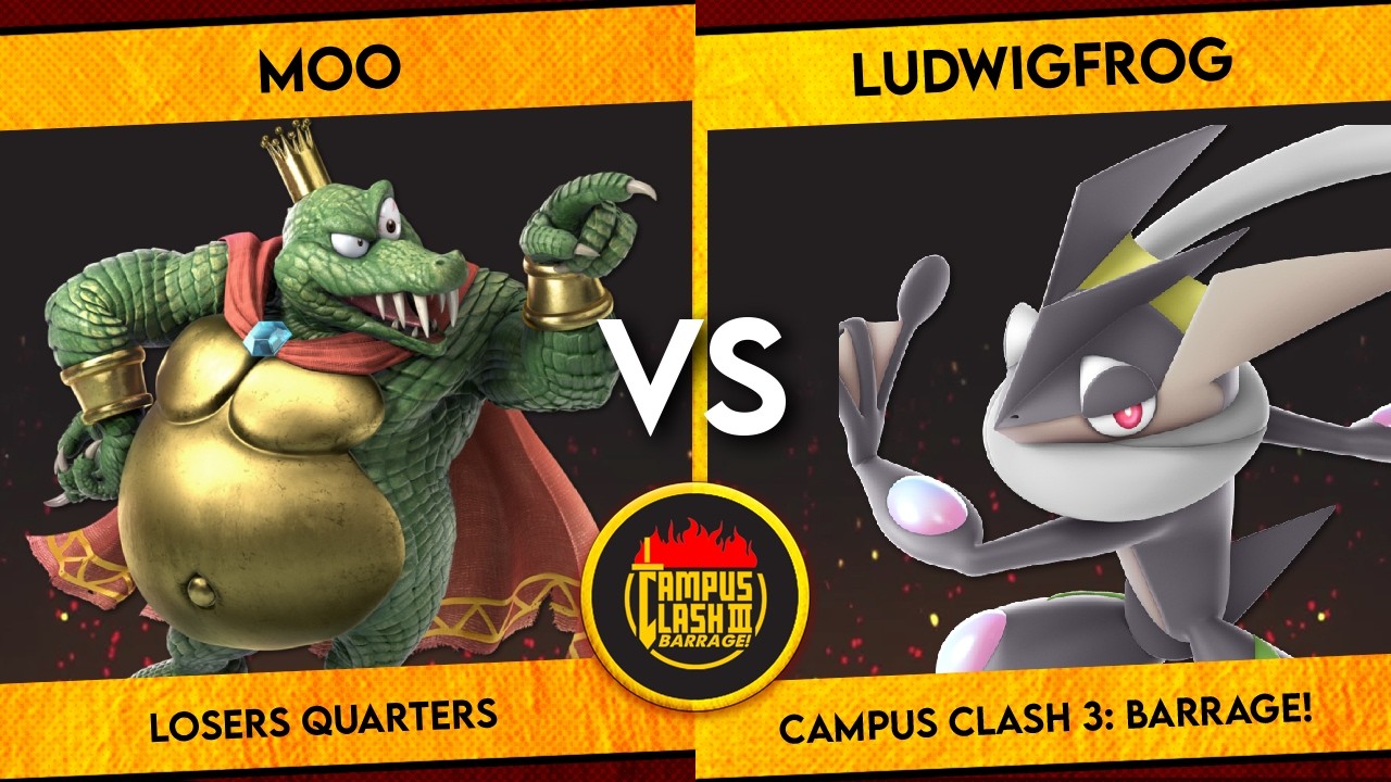 Campus Clash 3 | Moo (King K. Rool) vs LudwigFrog (Greninja) | Losers Quarters