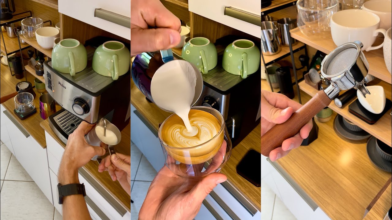 Philco 15 Bar Setup -  Preparando Espresso, Vaporização e Latte Art - Full POV ASMR