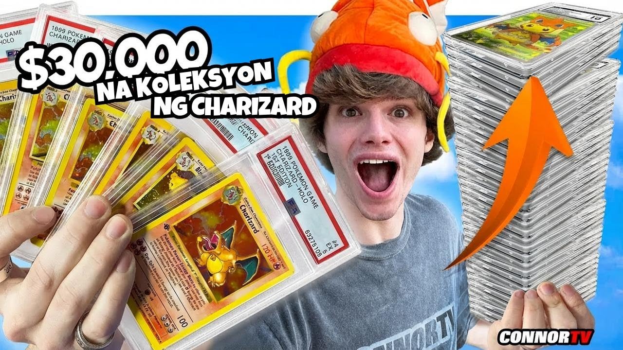 Pasilip sa Php1.7M Charizard Collection Ko! Mga Vintage at PSA Cards