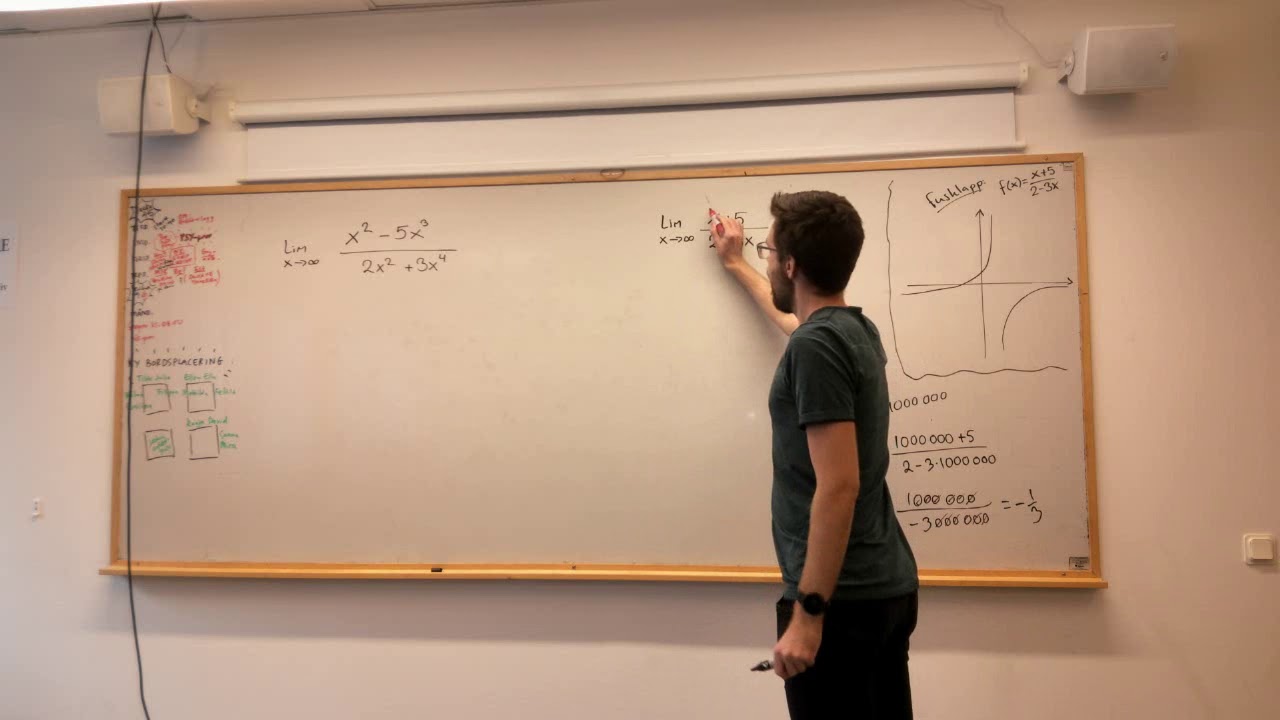 Matematik 3: GRÄNSVÄRDEN: Hur gör vi när x går mot oändligheten?