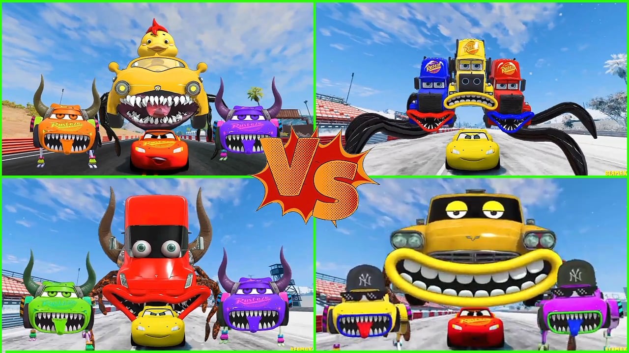 ULTIMATE CAR BATTLE! 🚗🔥 McQueen Eater vs Mega Monster Trucks | GTA 5 FIGHT
