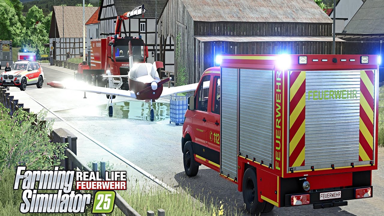LS25 REAL LIFE: FLUGZEUG NOTLANDET auf Stra&szlig;e - Mega-Einsatz f&uuml;r die Feuerwehr! | Folge 5