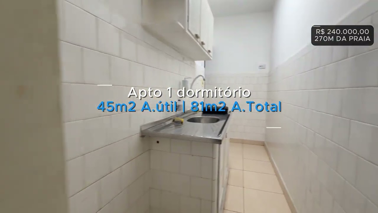 (VENDIDO) Apartamento 1 Dormitório na Guilhermina | 270m da Praia | A partir de R$ 240 Mil – Praia G