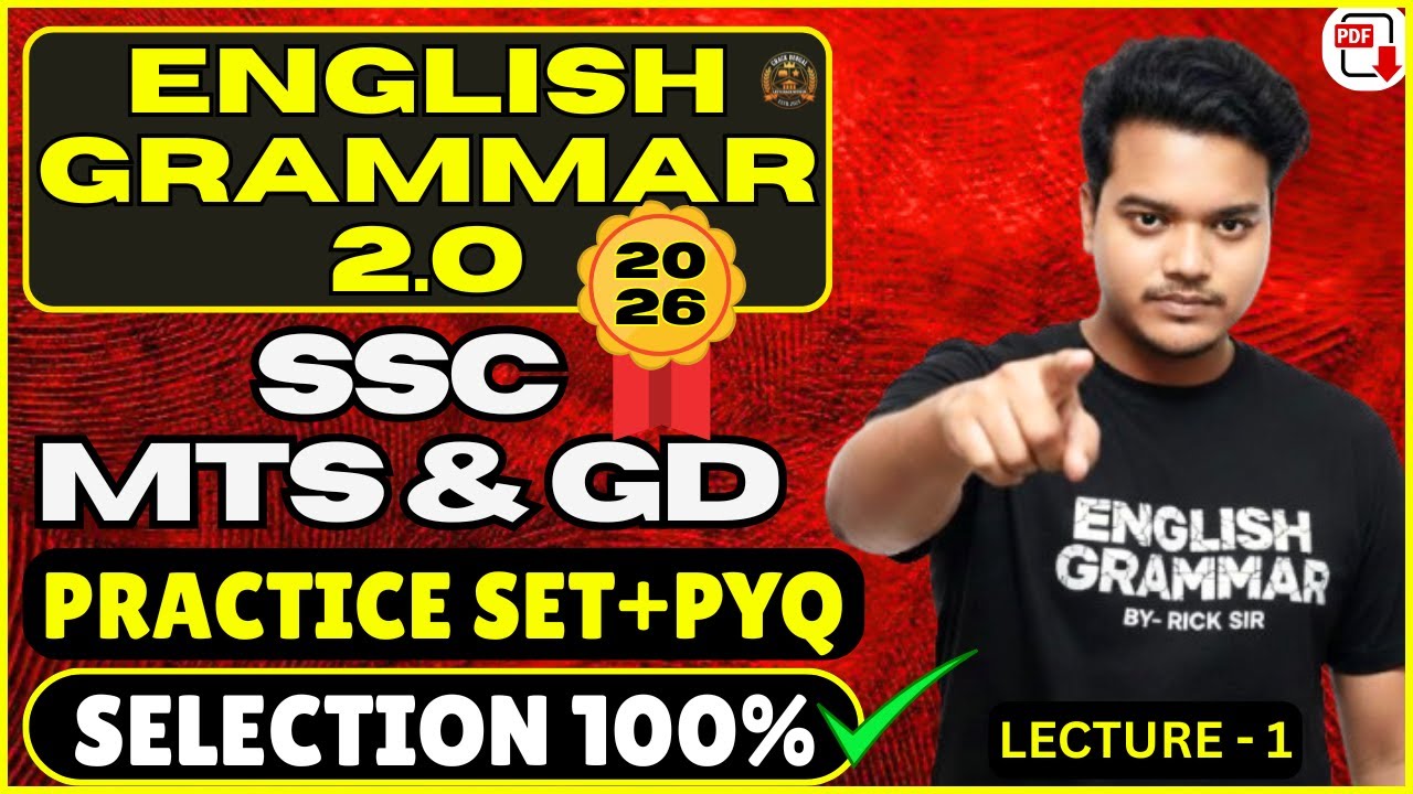 English Grammar 2.0 | SSC MTS & GD 2026 | PYQ + Practice Set | Lecture–1| CRACK BENGAL