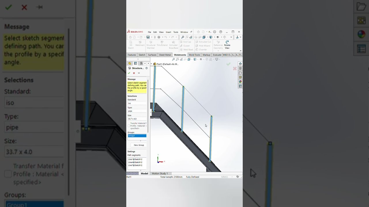 Ladder Design in SolidWorks | Sheet Metal + Weldments Practice