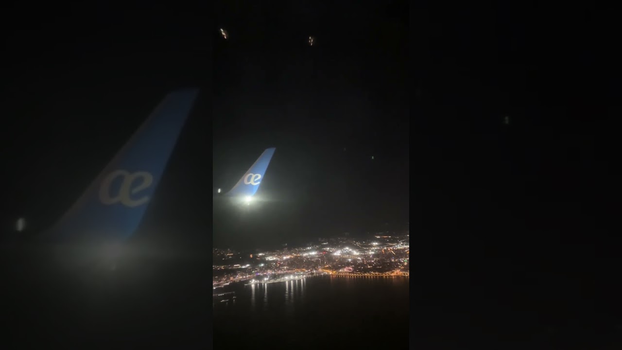 Departure from Palma de Mallorca at night.