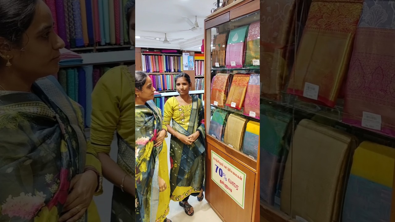 Kanchipuram silk sarees upto 70% discount🔥 #aadi #sale #trending #sarees #malarsilks #collection