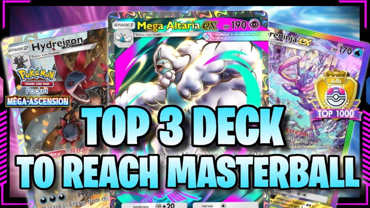 Pok&eacute;mon TCG Pocket | 🔥 TOP 3 BEST DECKS to Reach MASTERBALL and MORE FAST! 🏆🚀