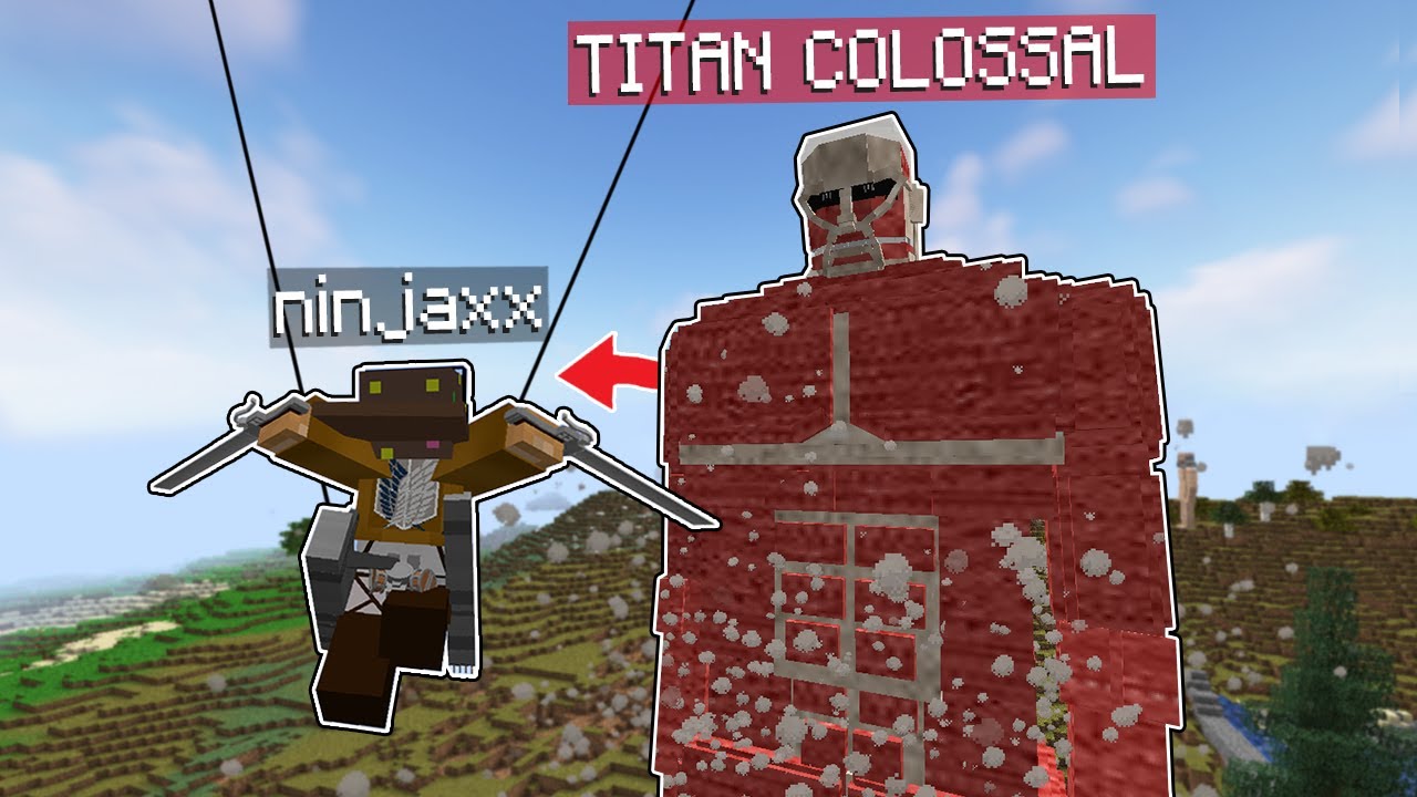 J'ai troll un Noob avec l'Attaque des Titans sur Minecraft..