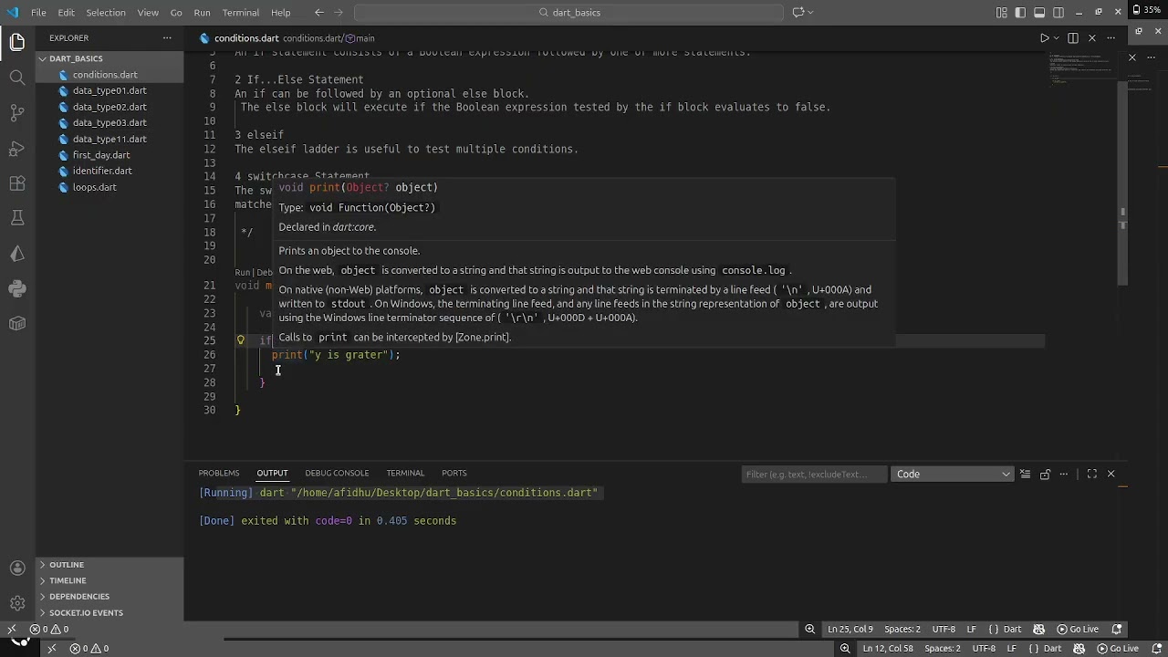 Flutter/Dart for Beginner | Conditions statements ~20