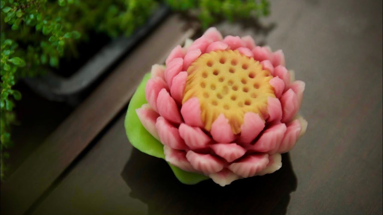 Wagashi- Nerikiri: Hướng dẫn tạo hình HOA SEN (lotus - hasu)