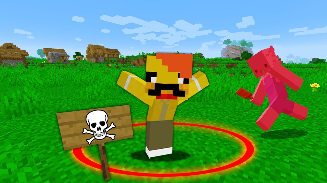 이 동그라미 밖으로 나가면 죽습니까? [선 넘지마] a monster outside the circle in minecraft