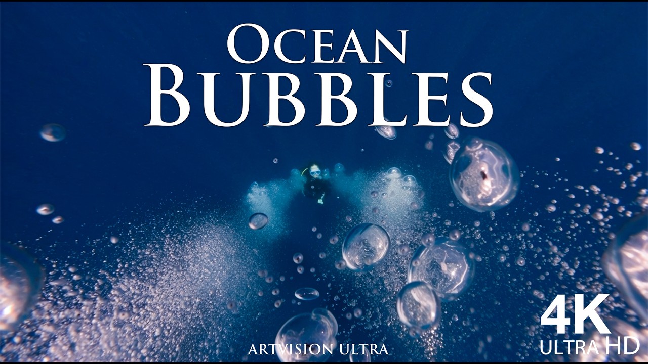 Ocean Bubbles for Deep Sleep – 10 Hours of Rising Sea Foam & Natural Ocean Sound in 4K