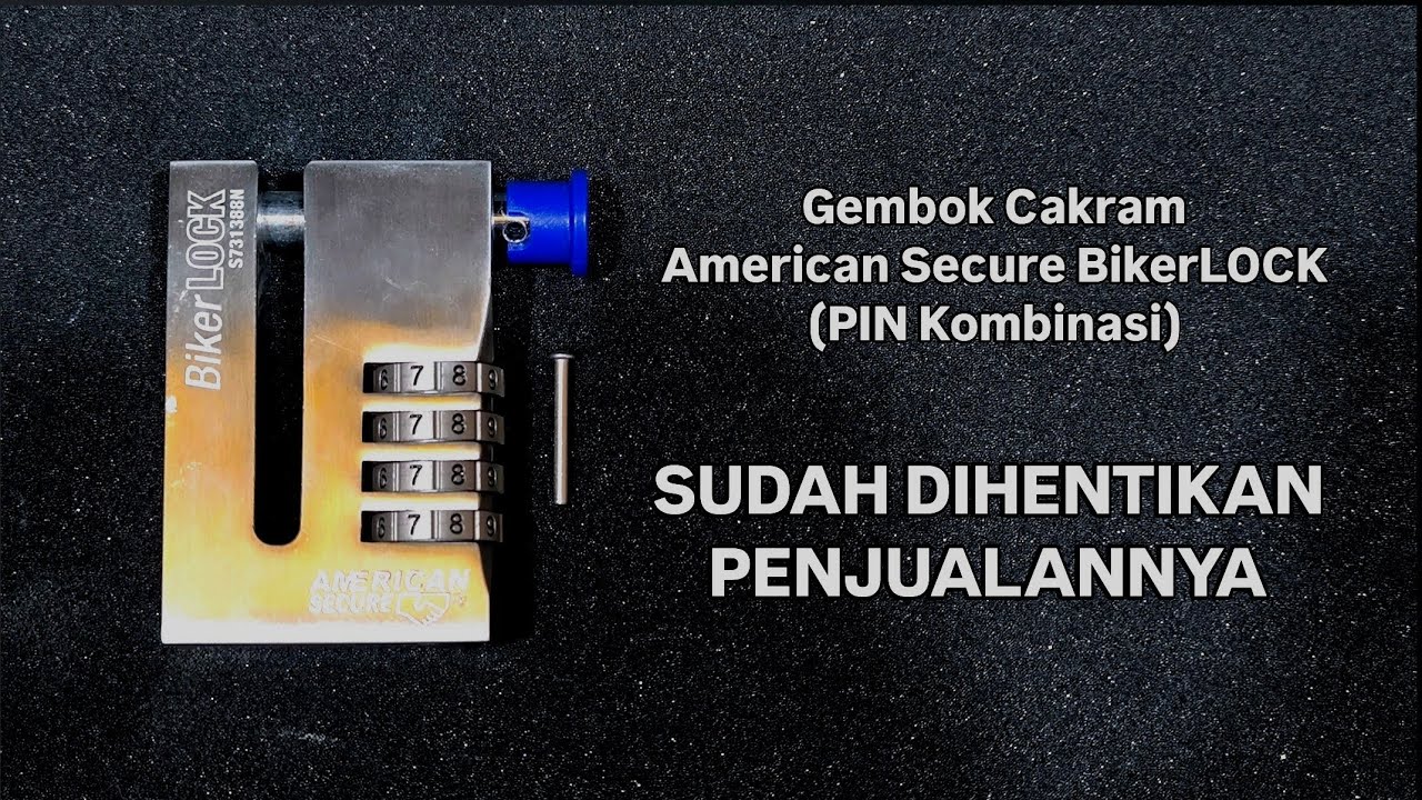 Gembok Cakram American Secure Biker Lock (PIN KOMBINASI) Yang Sudah Dihentikan Penjualannya