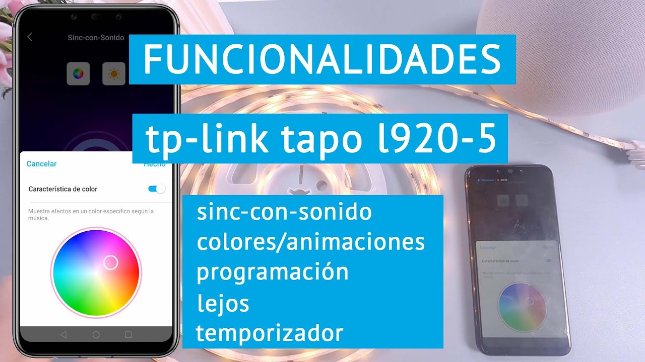Funcionalidades de la tira de luz inteligente smart light strip TP-LINK tapo L920-5