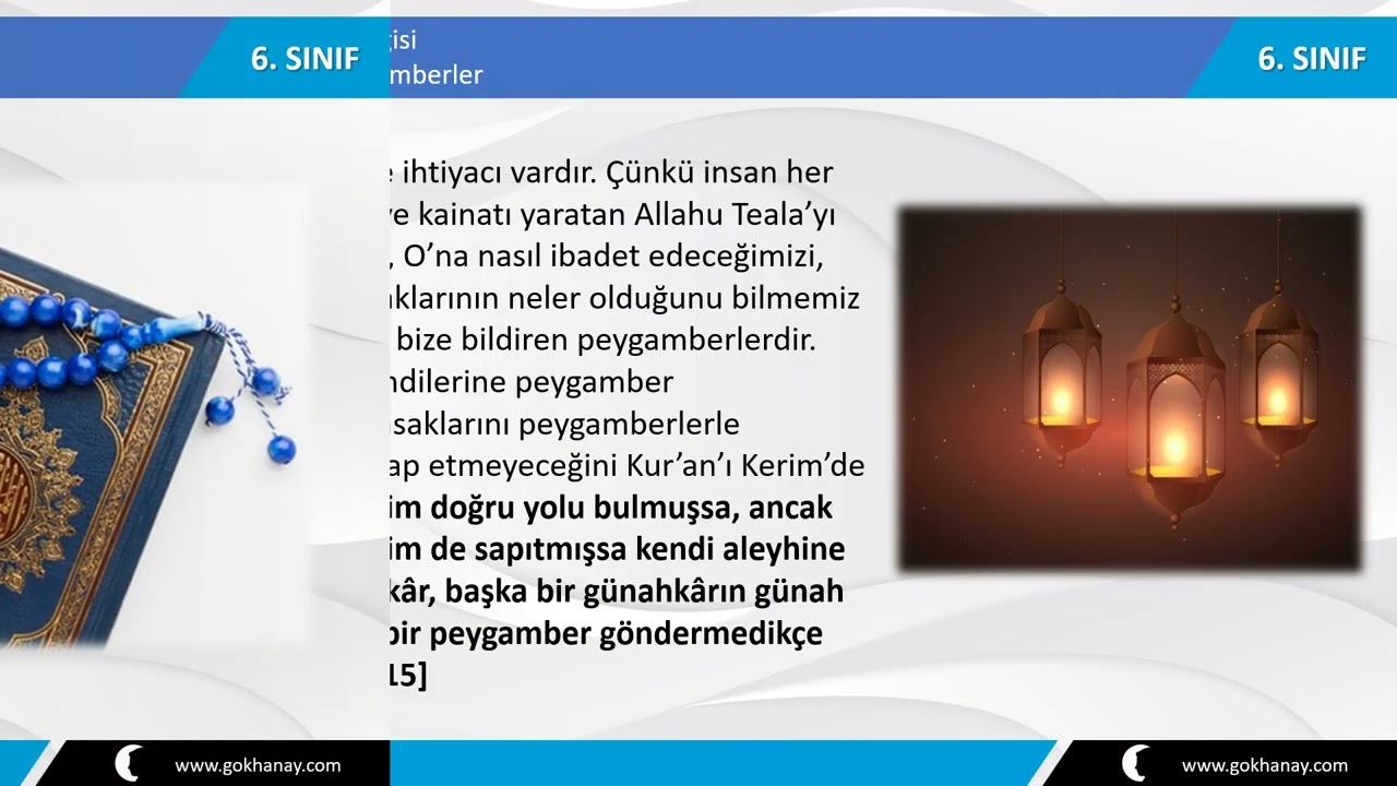 6. Sınıf DKAB 1. Ünite 1. Konu Allah’ın Elçileri: Peygamberler