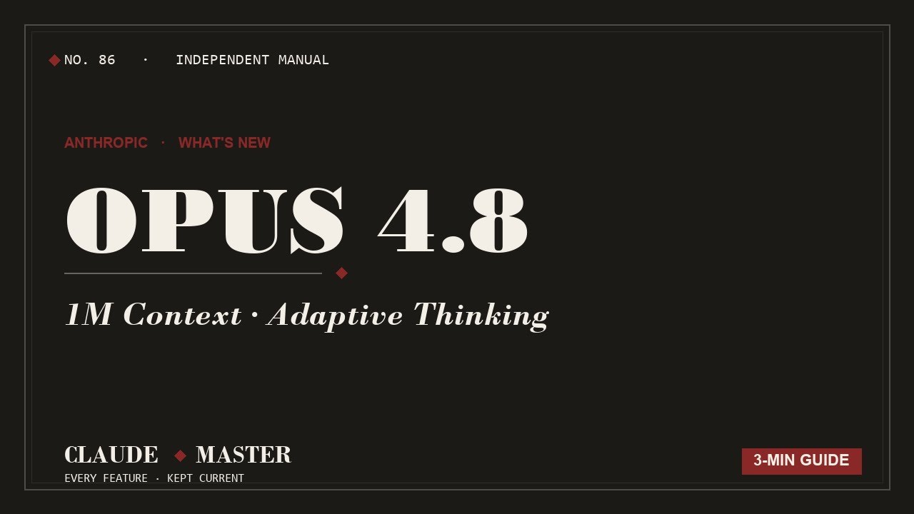 Claude Opus 4.8: 1M context, adaptive thinking, mid-conversation system messages | Claude Master