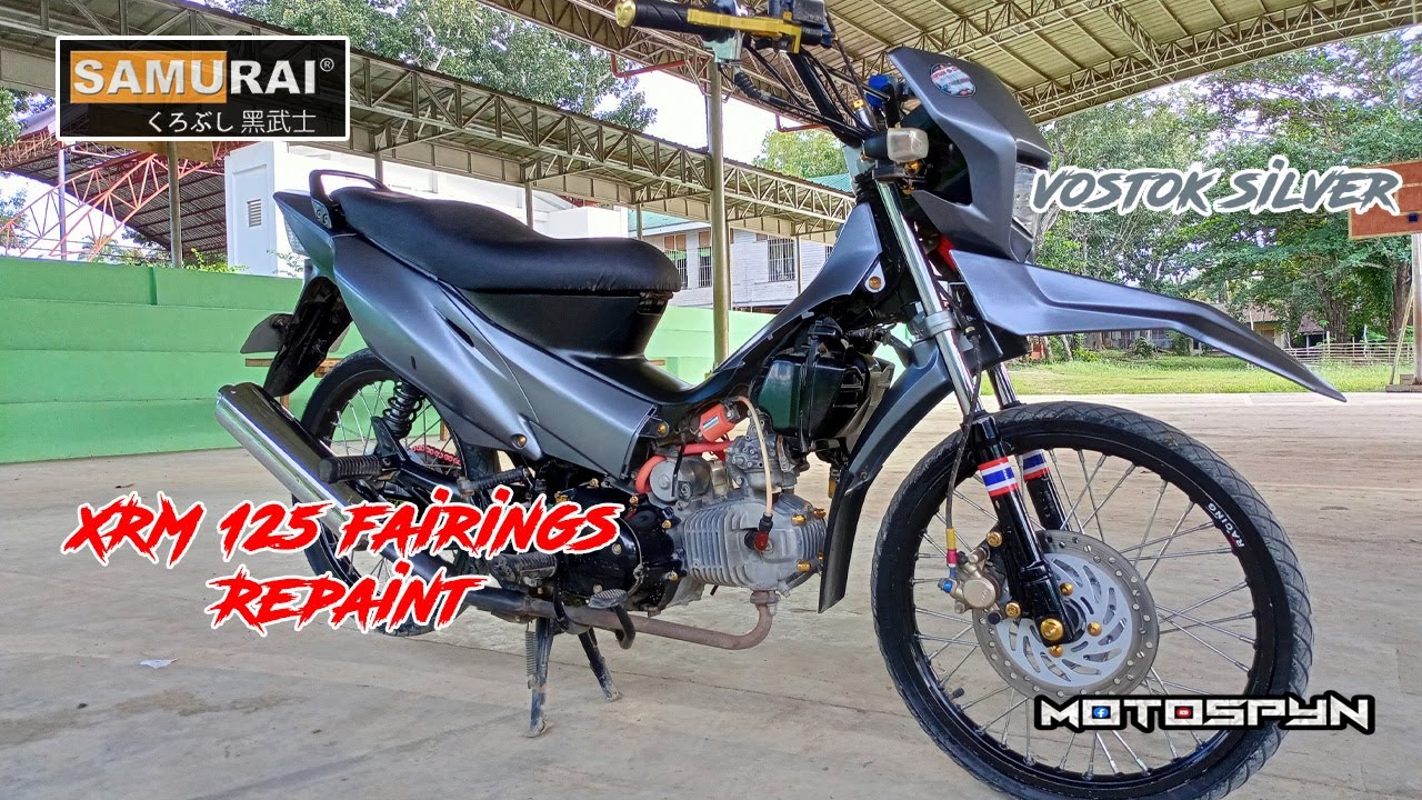HOW TO REPAINT MOTORCYCLE FAIRINGS USING SAMURAI PAINT XRM 125 (VOSTOK SILVER) THAILOOK || MOTOSPYN
