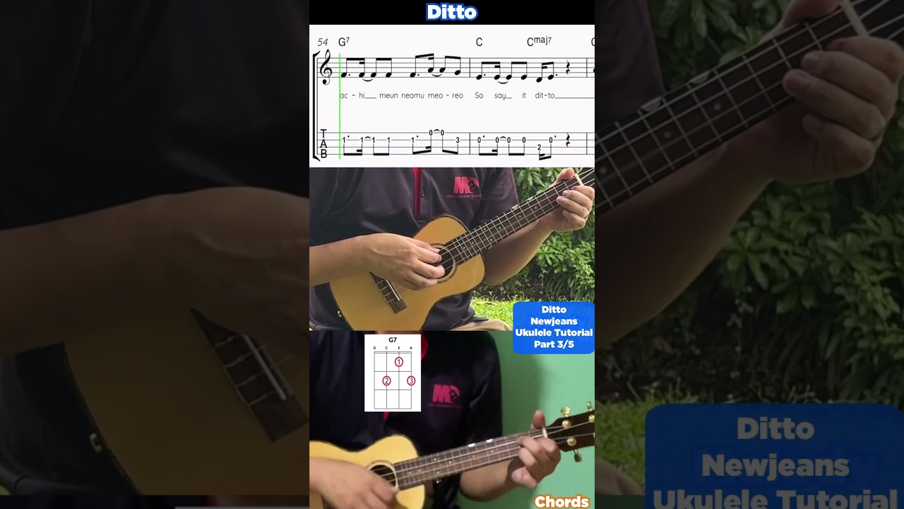 Ditto Newjeans Ukulele Tutorial Pt 3/5 #ukuleletutorial #dittonewjeans #ukuleletabs